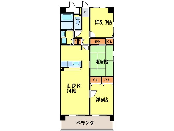 トゥールモンド高宮の物件間取画像